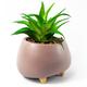 15cm Ceramic Pebble Planter with Artificial Succulent Plant