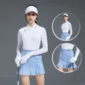Swan Love Golf protezione solare camicia da donna maglietta a maniche lunghe in seta di ghiaccio