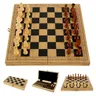 Set di scacchi in legno Set di scacchi in legno pieghevole portatile Set di scacchi dama di scacchi
