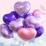 10 pz/pacco Set di palloncini Love rosa viola da 18 pollici (4 viola chiaro 3 viola 3 rosa)
