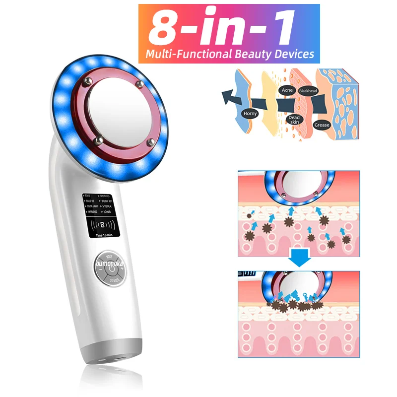 HIFU Facelifting-Maschine, Gesichtsmassagegerät, Haushaltsgerät, Hautpflege, Rotlichttherapie, vibrierende Schönheit, Gesundheit, tragbare Airbrush Image