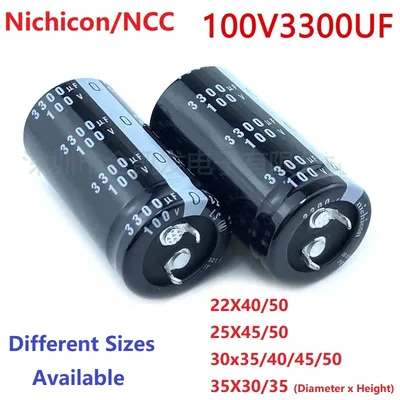 2Pcs/Lot Japan Nichicon/NCC 3300uF 100V 100V3300uF 22X40/50 25X45/50 30x35/40/45/50 35X30/35 Snap-in Image