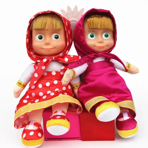 Kann russische Masha Anime Puppe Spielzeug für Kinder Weihnachts geschenke 24cm sprechen
