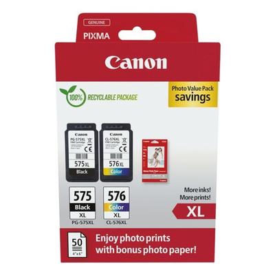 Photo Value Pack: Tintenpatronen-Set »PG-575XL« & »CL-576XL« + Fotoglanzpapier 1 schwarz, Canon