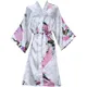 Silk Satin Hochzeit Braut Brautjungfer Robe Floral Bademantel Kurze Kimono Robe Nacht Robe Bad Robe