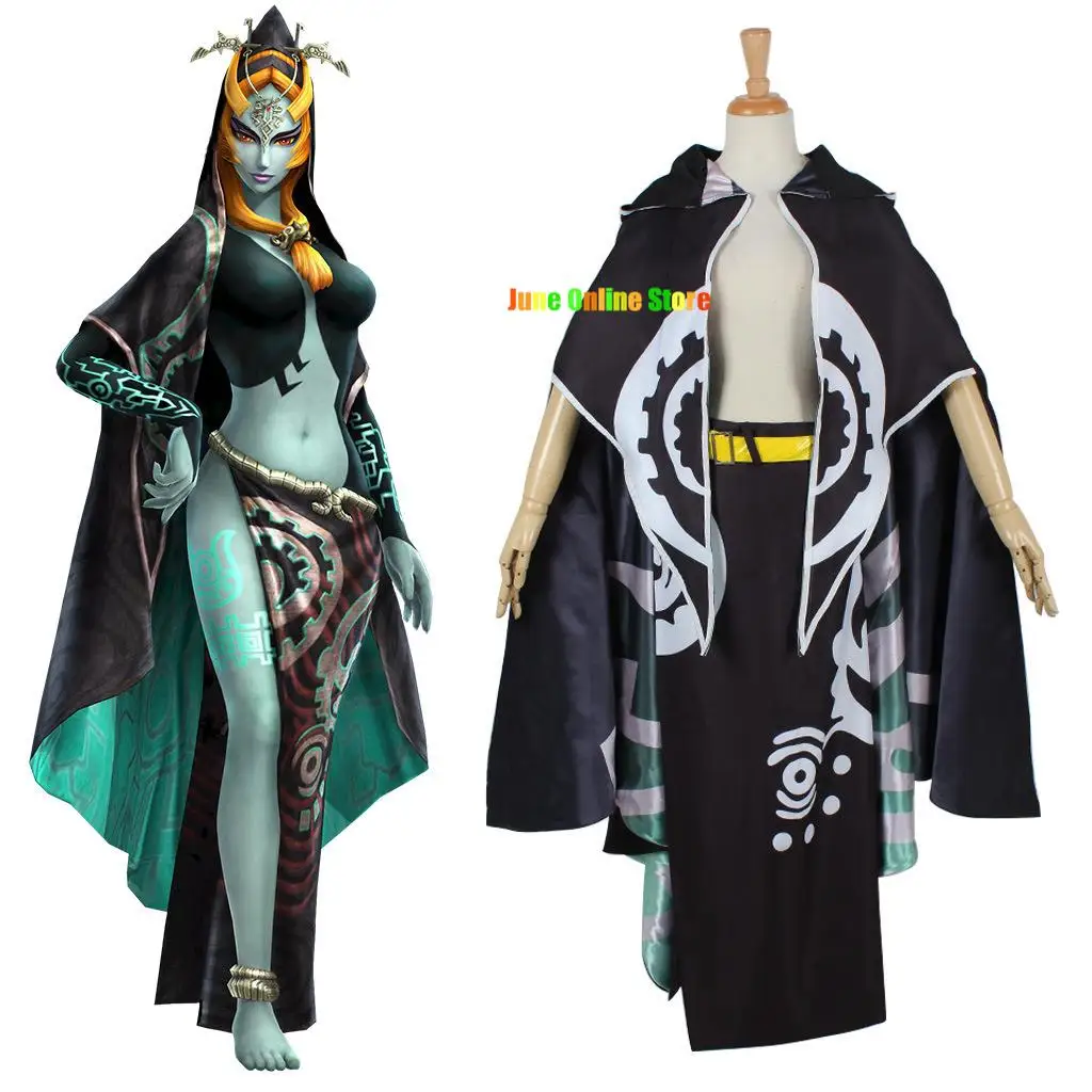 Midna Cosplay Kostüm Erwachsene Weibliche Halloween Party Cosplay Anzug Midna Sexy Mantel Rock Vollen Satz Plus Größe