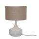 Lampe de table en lin lin fonc√©, h. 46cm