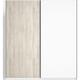 Armoire 2 portes blanc et effet bois 182 cm