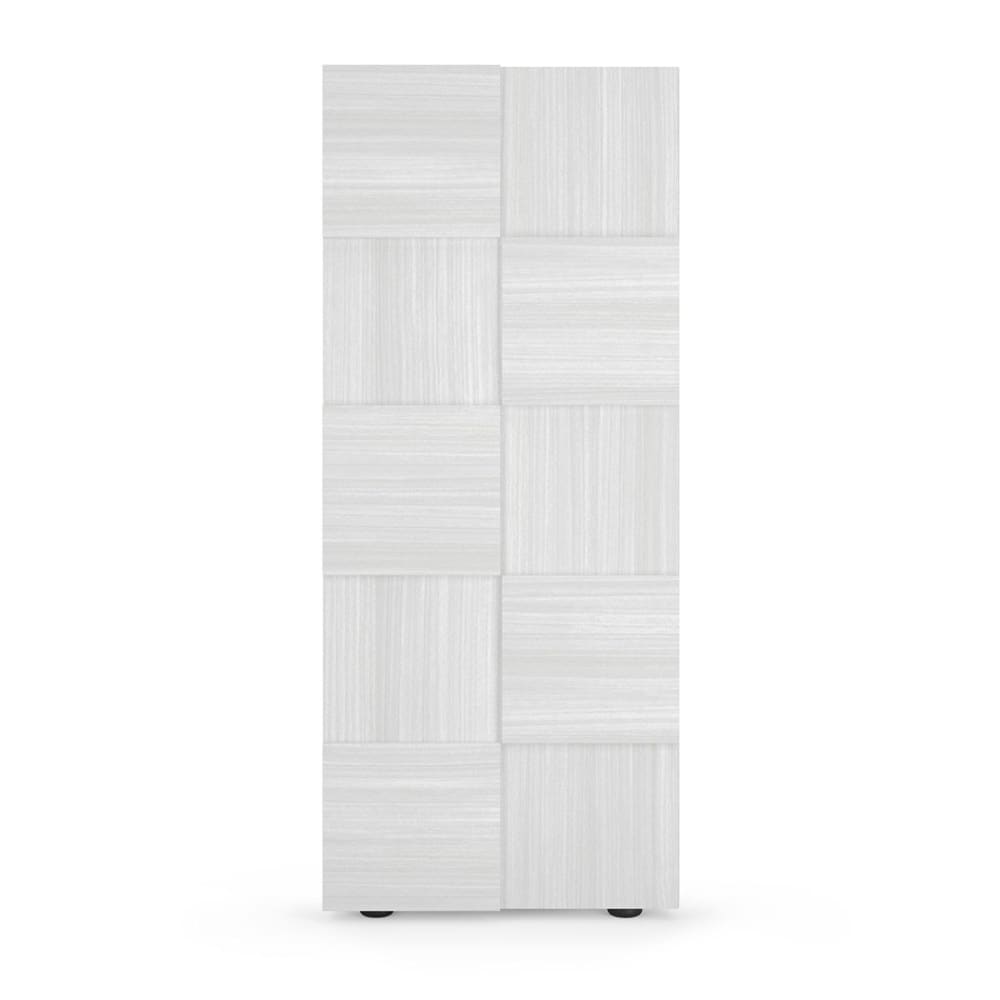 Armoire de rangement 2 portes - H187 cm - Blanc et Gris