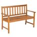 Furniture of America Berk Weather-Resistant Wood Slatted Back Garden Bench Natural