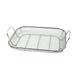 1pc Stainless Steel Barbecue Basket Grill Basket Container Portable Storage Basket BBQ Drainer Multifunctional Drying Plate (Silver)