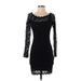 Jump Apparel Casual Dress - Mini: Black Solid Dresses - Women's Size Small
