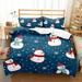 Christmas Duvet Cover Set 3 Pieces Red Reindeer Christmas Trees Comforter Cover with Zipper Closure Soft Microfiber Festival Bedding Sets(No Comforter)