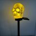 Fnochy Garden Lights Glass Halloween Solar Skull Headlamp Terrifying And Funny Insertion Lamp Resin Holiday Decoration Prop Decoration Courtyard Lamp