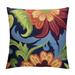 ONETECH Blue Floral Pillow Cover | Navy Flower Pillows | Floral Outdoor Pillows | Suzani Cushions | Flower Throw Pillow | Floral Chair Cushion Cushions Wool
