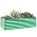 Domi Galvanized Raised Garden Bed Large Metal Planter Box for Growing Vegetables Fruits and Flowers Outdoors Green 6x3x2ft