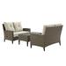 Afuera Living 3 Piece Outdoor Wicker Conversation Set in Oatmeal