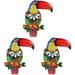 3pcs Iron Toucan Shaped Decoration Craft Wall Art Craft Bird Wall Decor