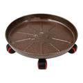 Flower Pot Tray 3 Universal Wheels Water Storage 360-Degree Rotation Easy to Move Sturdy Structure Plant Saucer Garden Supply-20 cm Antique Bronze