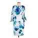 Calvin Klein Casual Dress: Blue Print Dresses - Women's Size 2