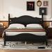 Black Retro Style Pine Wood Platform Bed, Head/Footboard