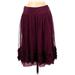 Donna Karan New York Casual Midi Skirt Calf Length: Burgundy Solid Bottoms - Women's Size 2