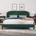 Camelback Upholstered Bed: Hardwood Frame
