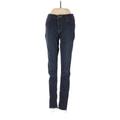 Hudson Jeans Jeggings - Mid/Reg Rise Skinny Leg Boyfriend: Blue Bottoms - Women's Size 26 - Dark Wash