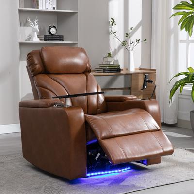 Power Motion Recliner with USB Charging Port and Hidden Arm Storage by Harper&Bright Designs