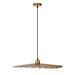 Cory River of Goods Antique Brass Disk-Shaped Indoor Pendant Lamp with Wavy Retro Shade - 24" x 24" x 5.75/64.75"