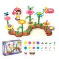 Flower Garden Building Toys for Girls Toys Educational STEM Toy and Preschool Garden Play Set for Toddlers 3 4 5 6 7 Year Old Kids Boys Girls Flower Stacking Toys for Kids Age 3-6
