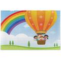 Dreamtimes Rainbow Happy Kids Hot Air Balloon Blue Sky White Cloud Wild Landscape Jigsaw Puzzles 1000 Pieces Intellectual Entertainment Puzzles Fun Game for Family Children and Adults