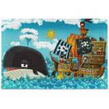Dreamtimes 500 Pieces Jigsaw Puzzles for Adults Kids Cartoon Pirate Ship Happy Pirates Puzzles Wooden Jigsaw Puzzles Intellective Holiday Creative Toys Puzzle Game Wall Art Home Decor