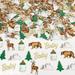 Adventure Baby Shower Decorations - 200 Pcs Let The Adventure Begin Confetti Mixture Of Feeder Tree Deer Baby Mountain Bear Confetti for Woodland Forest Mountain Baby Shower Decorations