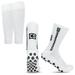 Hengguang Soccer Sleeve Socks Set White Black Soccer Non Skid Ball Socks and Soccer Leg Sleeve for Team Sports Basketball Running(White)