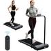 Tertran Walking Pad Under Desk Treadmill for Home Office 2 in 1 Portable Walking Treadmill with Remote Control Foldable Treadmill Walking Jogging Machine with LED Display - Gray