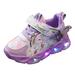 2DXuixsh Girls Tennis Shoes with Lights Spring Autumn Leather Casual Sportwear Comfortable Non-Slip Cartoon Light up By Steps Baby Shoes Sports Shoes Purple Size 26