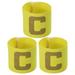 Uxcell 9.4x2.5 Soccer Captain C Armband 3 Pack Nylon Unisex Elastic Badge Adjustable for Youth Team Training Yellow