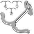 Two Prong Hooks for Wall- Double Robe Hooks Hanging Wall Mounted Hooks for Coats Hats Bags ( 4 Pack )