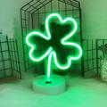 GBSELL Home Clearance LED Neon Lights Green Shaped Neon Night Light USB And Battery Operated Night Lamp Decoration Lights for St Patrick Gifts for Women Men Mom Dad