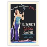 Gilda - Staring Rita Hayworth and Glenn Ford - Vintage Film Movie Poster by Robert Coburn c.1946 - Master Art Print 10in x 14in