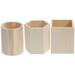 3pcs Desk Pen Holder Pen Cup Wood Pencil Holder Makeup Brush Cup for Home Office