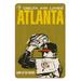 Atlanta - Home of the Braves - Delta Air Lines - Vintage Airline Travel Poster c.1960s - 8 x 12 inch Vintage Wood Art Sign