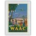 Africa - Fly by WAAC (West African Airways Corporation) - Africans - Niger River - Vintage Airline Travel Poster c.1940s - Japanese Unryu Rice Paper Art Print (Unframed) 12 x 16 in