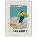 Sun Valley Idaho - This Winter Skiing - Bald Mountain â€œBaldyâ€� - Vintage Travel Poster c.1939 - Japanese Unryu Rice Paper Art Print (Unframed) 12 x 16 in