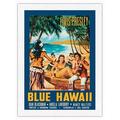 Blue Hawaii - Elvis Presley - Vintage Film Movie Poster by Mauro Colizzi c.1961 - Japanese Unryu Rice Paper Art Print (Unframed) 12 x 16 in