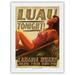 Luau Tonight - Lahaina Wharf Maui Hawaii - Hawaiian Girl - Vintage Travel Poster by Wade Koniakowsky - Japanese Unryu Rice Paper Art Print 24 x 32 in