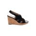 Adrienne Vittadini Wedges: Black Solid Shoes - Women's Size 8 - Open Toe
