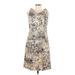 Ellen Tracy Casual Dress: Tan Acid Wash Print Dresses - Women's Size 10