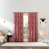 Wide Width Sun Zero™ Pedra Paisley Embroidery Back Tab Curtain Panels by BrylaneHome in Rustic Red (Size 40" W 84" L)